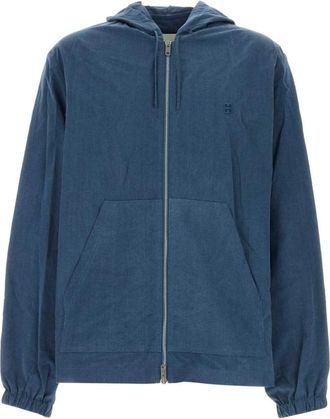Givenchy 4G-motief Katoenen Hoodie - Heren - Vesten met rits - Blauw - XL - Katoen - Hoodies & sweatvesten