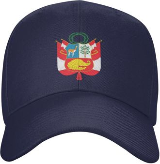 Generic Peru Hat Caps for Men Women Coat of Arms of Peru Baseball Cap Adjustable Trucker Dad Hats Navy Blue
