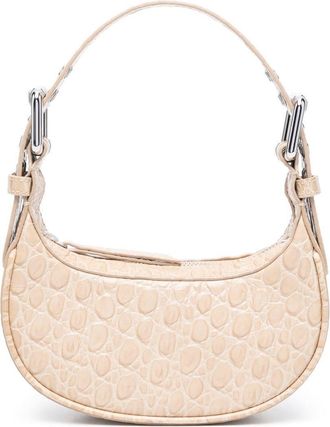 by FAR mini Soho crocodile-embossed shoulder bag - women - Calf Leather/Cotton - One Size - Neutrals