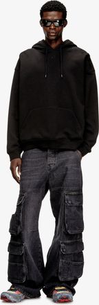 Diesel Mens Hooded Sweatshirt S-Boxt Cotton Black Sweatshirts Sweater