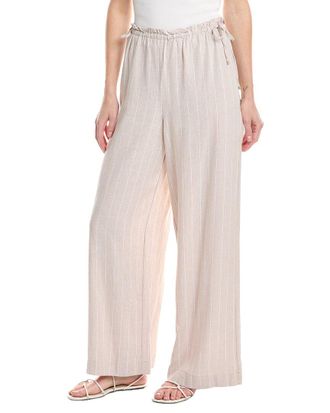 NVLT Nvlt Side Waist-Tie Wide Leg Linen-Blend Pant