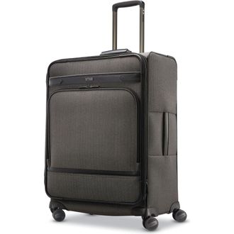 Hartmann Herringbone Deluxe Journey Expandable 26 Medium Checked Spinner Luggage in Black Herringbone at Nordstrom