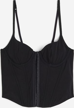 H&M Unwattiertes Bustier aus Baumwolle - Schwarz