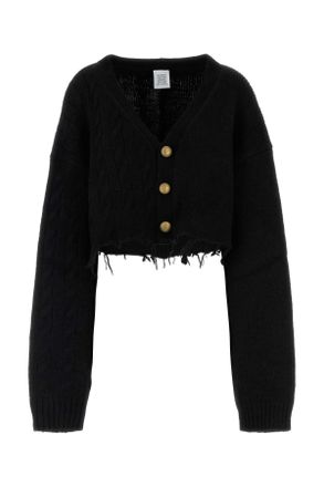VETEMENTS Zwarte Alpaca Blend Cardigan