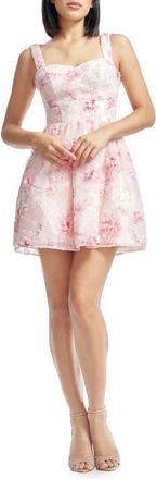 Dress The Population Melanie Embellished Floral Appliqué Cocktail Minidress in Soft Pink Multi at Nordstrom, Size Xx-Large