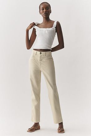 Closed Pedal Pusher High-Rise Slim Straight-Leg Jeans