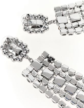 Self Portrait Womens Silver Cotton Earrings