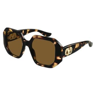 Valentino Oversized Geometric Sunglasses - female - Valentino - Sunglasses - Brown - 55 MM - Accessories