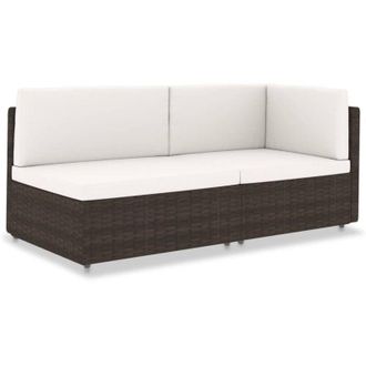 vidaXL Vidaxl - Divano Modulare a 2 Posti in Polyrattan Marrone