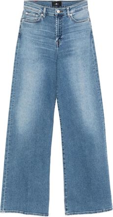 7 For All Mankind Buttoned Wide-leg Jeans