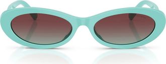 Tiffany & Co. 56mm Oval Sunglasses in Tiffany Blue /Azure Burgundy at Nordstrom