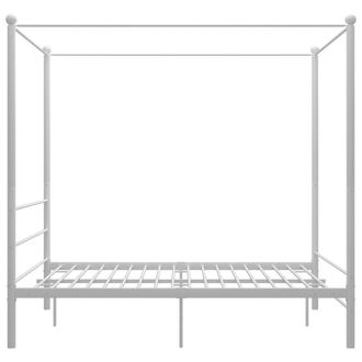 Berkfield Home Durable Canopy Bed Frame White Metal 160x200 cm