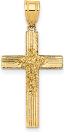 Diamond2Deal 14k Yellow Gold Laser Designed Cross Pendant