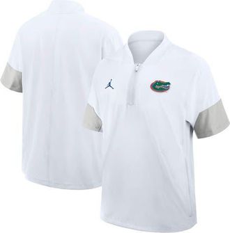 Jordan Brand Mens Jordan Brand White Florida Gators 2025 Sideline Coaches Lightweight Short Sleeve Jacket at Nordstrom, Size Medium