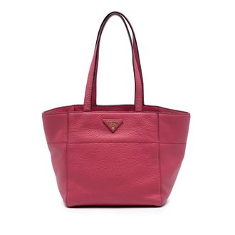 Prada Pre-owned Womens Vitello Daino Tote - Dusty Pink Leather - One Size
