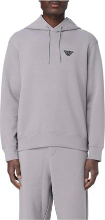 Emporio Armani Hoodies, male, Gray, XL, Sophisticated Mens Jumper Grey