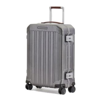 Piquadro Ultra Slim Hardside Spinner - Heren - Handbagage koffer - Grijs - ONE Size - Leer - Koffers