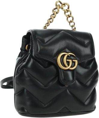 Gucci Pre-owned Vintage Rugzak - Dames - Vintage Rugzakken - Zwart - ONE Size - Leer - Vintage