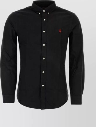 Polo Ralph Lauren cotton shirt with curved hem and button-down collar