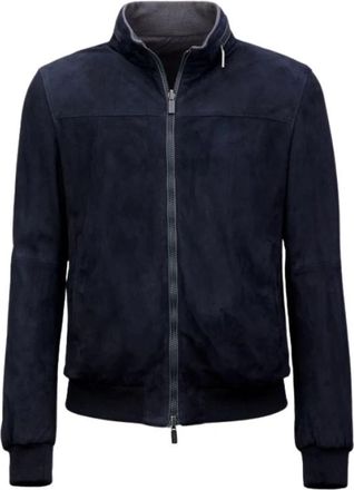 Gimos Leather Jassen - Heren - Bomber jackets - Blauw - M - Su&egrave;de - Jassen