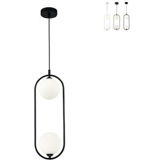 Maytoni Maytoni - Ring Modern Ring 2 Light L&aacute;mpara De Techo Colgante Negra Pantalla De Vidrio