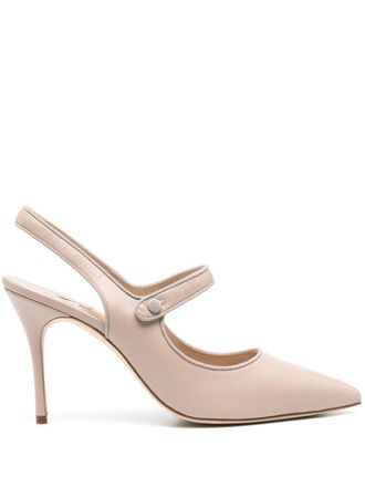 Manolo Blahnik 90mm Campari pumps - women - Calf Leather/Calf Leather/Calf Leather - 39 - Neutrals