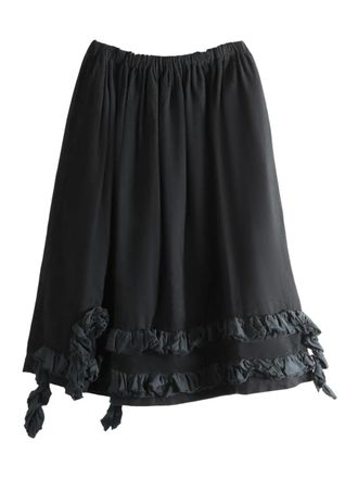 Comme Des Garçons ruffled midi skirt - Zwart