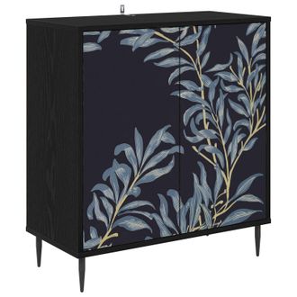 vidaXL Aparador Dokkum Roble Negro 69 X 33 X 76 Cm Vidaxl