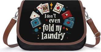 Generic Poker I Dont Even Fold My Laundry Small Womens Crossbody Bags Shoulder Handbag with Adjustable Strap for Travel