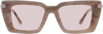 Ferragamo Pink Rectangular Ladies Sunglasses SF2089S 026 52