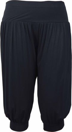 Purple Hanger New Ladies Plus Size Ali Baba Baggy Stretch Fit Shorts Womens Plain Cropped Harem Trouser Pants Black Size 24 - 26