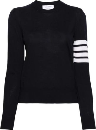 Thom Browne Trui met ronde hals - Dames - Ronde hals truien - Blauw - XS - Wol - Truien & Vesten