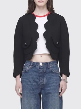 Marc Jacobs Cropped Single-Breasted Jacket in Wool Blend with Flap Pockets