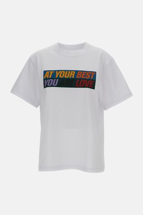 sacai Maglietta A Maniche Corte Con Stampa