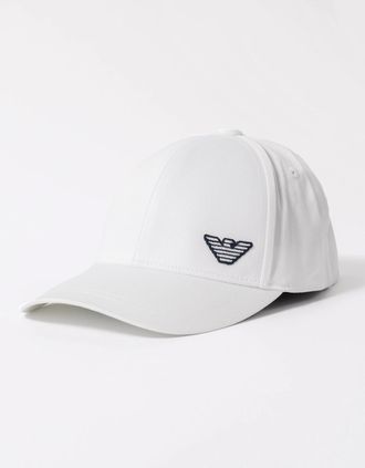 Emporio Armani Mens Emporio Armani Mens Cap with Eagle Logo - White - Size: ONE size