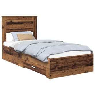 vidaXL Struttura Del Letto Con Cassetto Legno Vecchio 90 X 200 Cm Vidaxl