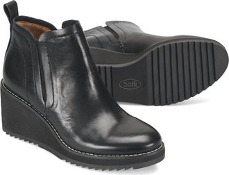 S&ouml;fft Womens Emeree Wedge Boot In Black Leather