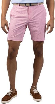 Tailorbyrd Stripe Seersucker Shorts in Sunwashed Red at Nordstrom Rack, Size 40