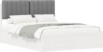 vidaXL Estructura De Cama Con Cabecera Tapizada Gris Claro Vidaxl