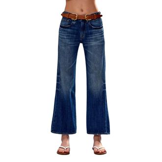 R13 Cropped Jeans, female, Blue, Size: W26 Joan Cropped Flare Jean