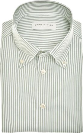 John Miller Overhemd Slim Fit - Heren - Casual Overhemden - Groen - M - Leer - Overhemden