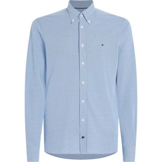 Tommy Hilfiger Heldere Blauwe Overhemd - Heren - Casual Overhemden - Blauw - XL - Katoen - Overhemden