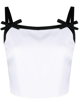 Msgm bow-detail crop top - White