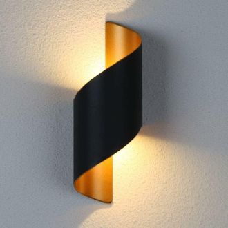 OEM Applique Murale - Spirale - Led 10 W - Blanco C&aacute;lido - Ip65 - Interior Y Exterior - Negro - 28 X 10 X 8 Cm