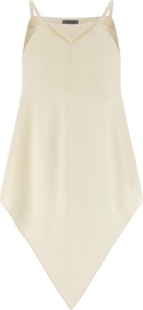 Balenciaga White V-Neck Crepe Top