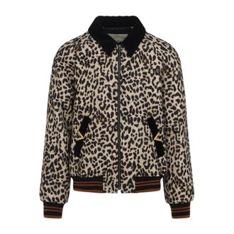 Valentino Animalier Wool Bomber Jacket - male - Valentino - Bomber Jackets - Brown - XL - Jackets