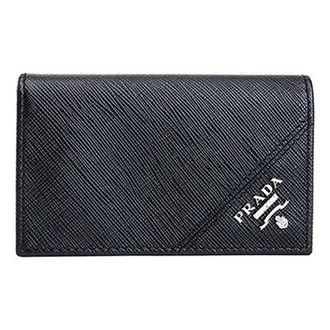 Prada SS26 Saffiano Leather Flap Card Case Black 2MC122-QME-F0002