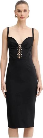 Elisabetta Franchi Dames, Jurken, Zwart, Maat: XS Katoen