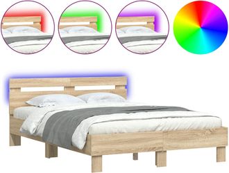 vidaXL Estructura De Cama Sonoma 137 X 190 Cm Madera De Ingenier&iacute;a Vidaxl