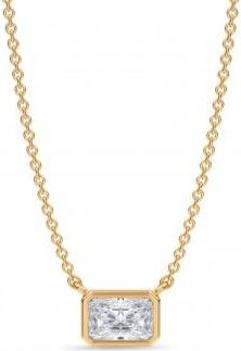 Allurez Radiant Lab Diamond Solitaire Pendant Necklace 14K Yellow Gold (0.50ct)